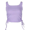 Ruched Sleeveless Tank Tops Tees Women Solid Casual Fashion Crop Top Ladies High Street Tie Up Croptop Summer Fitness - MAGUSTA BEAUTY