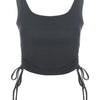 Ruched Sleeveless Tank Tops Tees Women Solid Casual Fashion Crop Top Ladies High Street Tie Up Croptop Summer Fitness - MAGUSTA BEAUTY