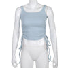 Ruched Sleeveless Tank Tops Tees Women Solid Casual Fashion Crop Top Ladies High Street Tie Up Croptop Summer Fitness - MAGUSTA BEAUTY