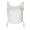 Ruched Sleeveless Tank Tops Tees Women Solid Casual Fashion Crop Top Ladies High Street Tie Up Croptop Summer Fitness - MAGUSTA BEAUTY