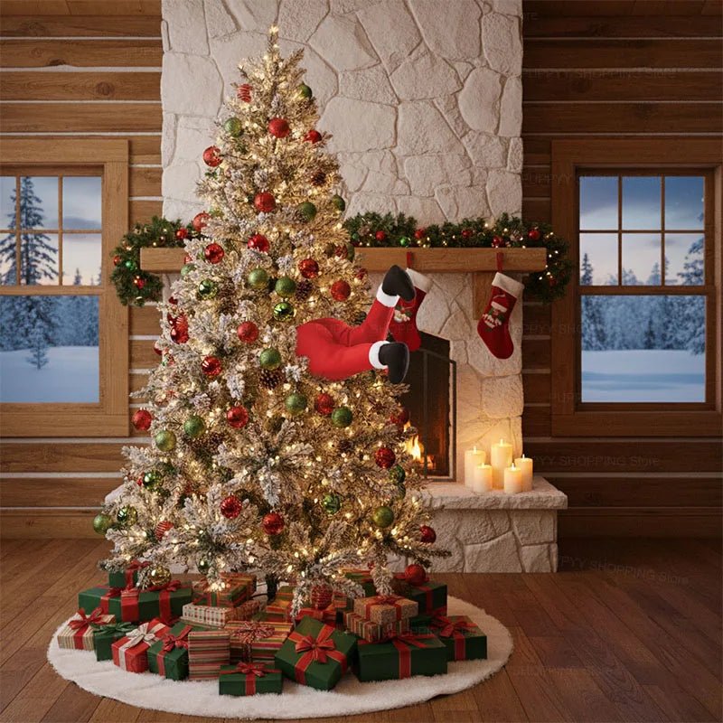 Santa Claus Legs Hanging, Christmas Tree Plush Decor, Santa Claus Elf Leg Christmas Decorations for Xmas Hanging Ornaments - MAGUSTA BEAUTY