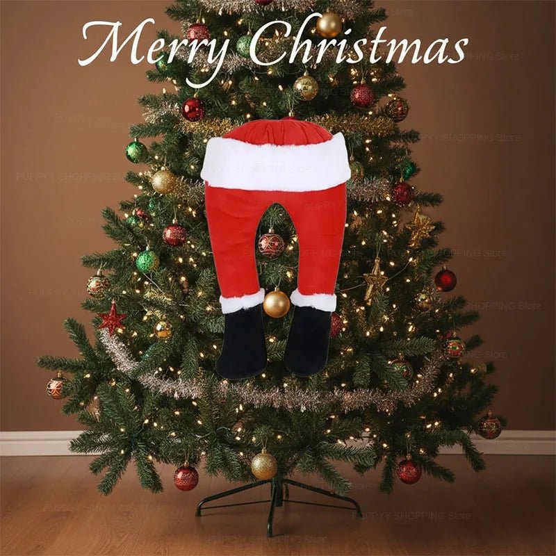 Santa Claus Legs Hanging, Christmas Tree Plush Decor, Santa Claus Elf Leg Christmas Decorations for Xmas Hanging Ornaments - MAGUSTA BEAUTY