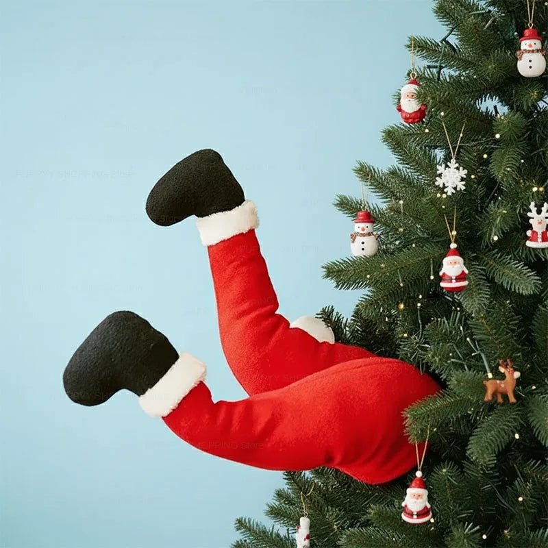 Santa Claus Legs Hanging, Christmas Tree Plush Decor, Santa Claus Elf Leg Christmas Decorations for Xmas Hanging Ornaments - MAGUSTA BEAUTY