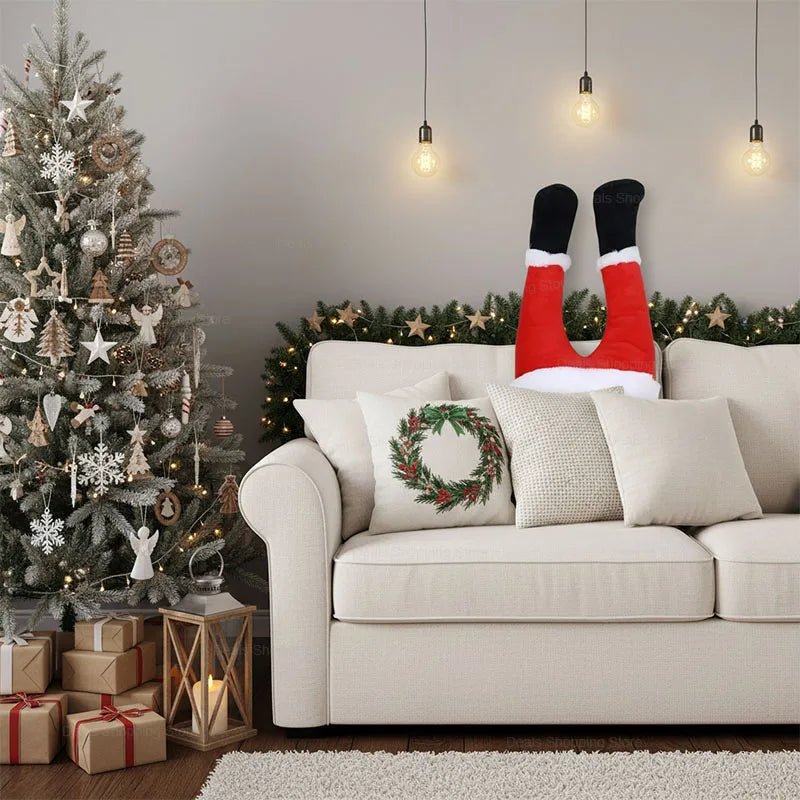 Santa Claus Legs Hanging, Christmas Tree Plush Decor, Santa Claus Elf Leg Christmas Decorations for Xmas Hanging Ornaments - MAGUSTA BEAUTY