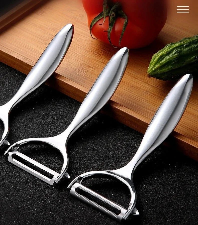Serrated Blade/Flat Edge Peeler Potato Peeler Slicer Knife Watermelon/Melon Grater Kitchen Multi - Purpose Tool - MAGUSTA BEAUTY