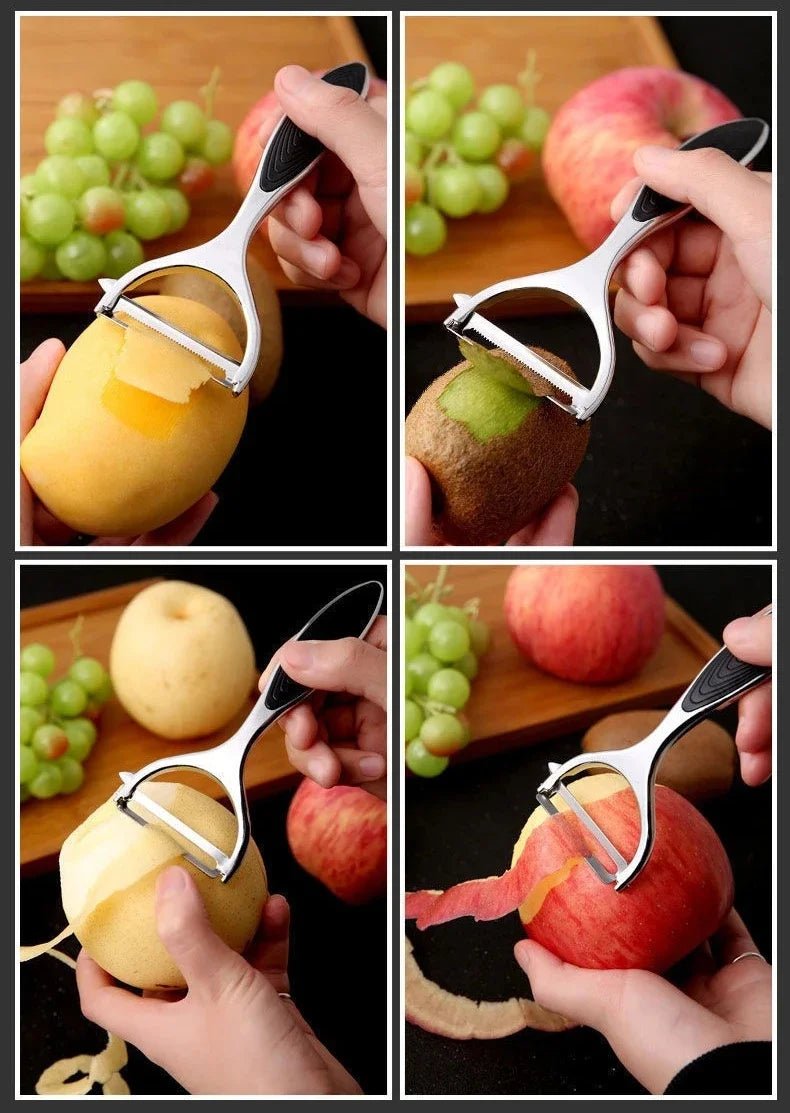 Serrated Blade/Flat Edge Peeler Potato Peeler Slicer Knife Watermelon/Melon Grater Kitchen Multi - Purpose Tool - MAGUSTA BEAUTY