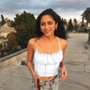 Sexy 2024 Summer Women Ruffles Tank Top Fashion Ladies Sleeveless Strapless Ruched Slim Crop Top Camisole Female Clothing Tanks - MAGUSTA BEAUTY
