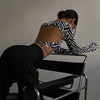 Sexy Backless Lace ups Pullover Tees Women Autumn Black O-neck Slim Longsleeve Short T-Shirt - MAGUSTA BEAUTY