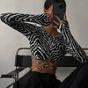 Sexy Backless Lace ups Pullover Tees Women Autumn Black O-neck Slim Longsleeve Short T-Shirt - MAGUSTA BEAUTY