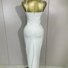 Sexy Backless Sparkly Crystal Diamonds White Bodycon Bandage Dress Women Celebrity Elegant Evening Club Party Birthday Dresses - MAGUSTA BEAUTY