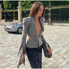 Sexy Deep V-neck Woolen Jackets Women's Hollow Up Waist Split Flare Long Sleeves Metal Buckle Coat High Street Fashion Jacket - MAGUSTA BEAUTY