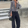 Sexy Deep V-neck Woolen Jackets Women's Hollow Up Waist Split Flare Long Sleeves Metal Buckle Coat High Street Fashion Jacket - MAGUSTA BEAUTY