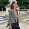 Sexy Deep V-neck Woolen Jackets Women's Hollow Up Waist Split Flare Long Sleeves Metal Buckle Coat High Street Fashion Jacket - MAGUSTA BEAUTY