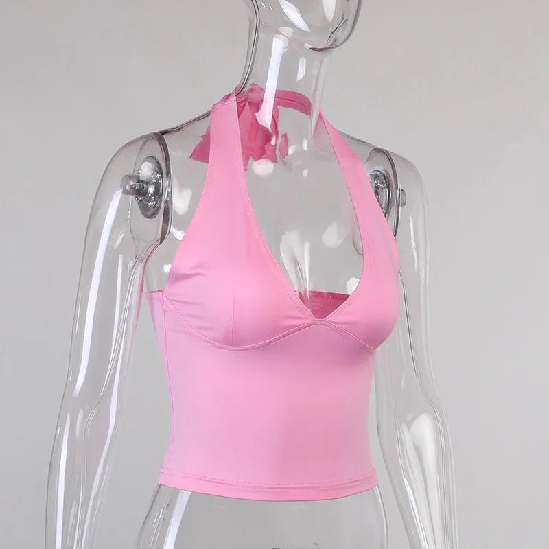 Sexy Off Shoulder Top Ladies 2025 Club Party Outfits Sheath Pure Sleeveless Bare Back Sexi Women Summer Crop Top - MAGUSTA BEAUTY