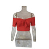 Sexy Off Shoulder Twist Bow Bare Midriff Short T Shirt Women Short Sleeves Bottoming Shirt Ladies Tee Shirt Tops Camisetas Mujer - MAGUSTA BEAUTY