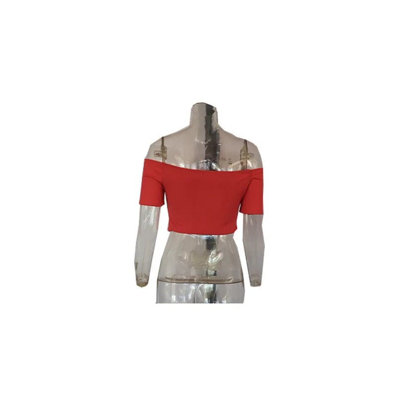 Sexy Off Shoulder Twist Bow Bare Midriff Short T Shirt Women Short Sleeves Bottoming Shirt Ladies Tee Shirt Tops Camisetas Mujer - MAGUSTA BEAUTY