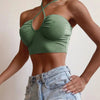 Sexy Solid Lace Up Bow Halter Ruched Crop Top Fashion Sleeveless Backless Tube Tops Female Streetwear Tops 2023 New Women - MAGUSTA BEAUTY