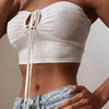 Sexy Solid Lace Up Bow Halter Ruched Crop Top Fashion Sleeveless Backless Tube Tops Female Streetwear Tops 2023 New Women - MAGUSTA BEAUTY