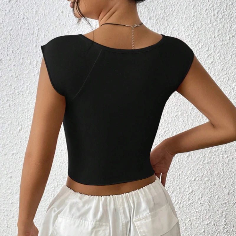 Sexy Square - neck Pink Tank Tops Korean Fashion Summer Sexy Women Clothes Slim Tees Woman V Neck Y2K Sleeveless 2024 Streetwear - MAGUSTA BEAUTY