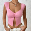 Sexy Square - neck Pink Tank Tops Korean Fashion Summer Sexy Women Clothes Slim Tees Woman V Neck Y2K Sleeveless 2024 Streetwear - MAGUSTA BEAUTY