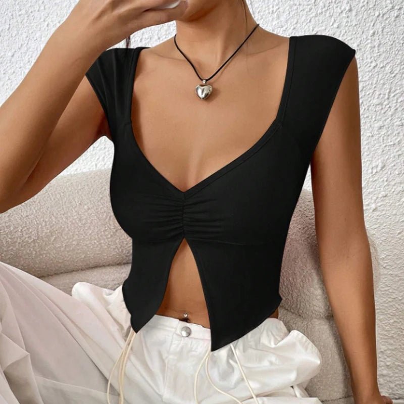 Sexy Square - neck Pink Tank Tops Korean Fashion Summer Sexy Women Clothes Slim Tees Woman V Neck Y2K Sleeveless 2024 Streetwear - MAGUSTA BEAUTY