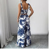 Sexy Strapback Halter Tops Long Pants Female 2 - piece Set Summer Fashion Printed Wide - leg Pocket Trousers Elegant Women's Suit - MAGUSTA BEAUTY