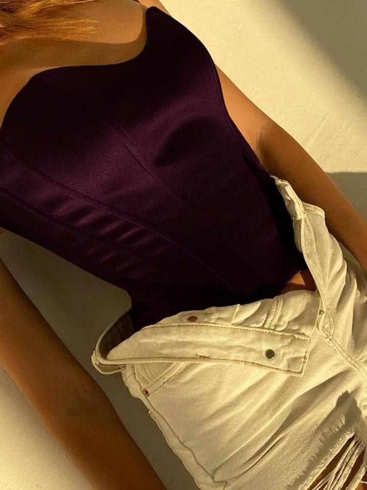 Sexy Women Tube Tops Solid Sleeveless Slim Skinny Corset Cropped Top 2024 Summer Casual Elegant Female Strapless Vest - MAGUSTA BEAUTY