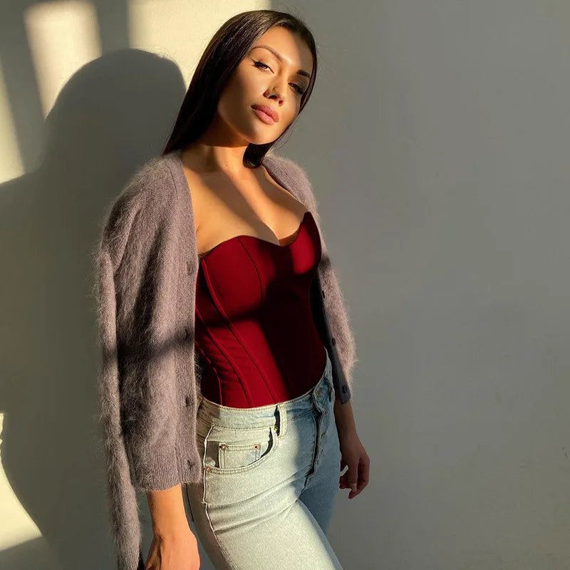 Sexy Women Tube Tops Solid Sleeveless Slim Skinny Corset Cropped Top 2024 Summer Casual Elegant Female Strapless Vest - MAGUSTA BEAUTY