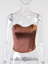 Sexy Women Tube Tops Solid Sleeveless Slim Skinny Corset Cropped Top 2024 Summer Casual Elegant Female Strapless Vest - MAGUSTA BEAUTY