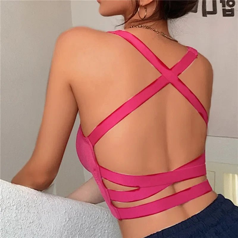 Sexy Women Vest Crop Top Sleeveless Vests Beach Women Sports Vest Tops Camisole Party Backless Suspenders Straps Underdress - MAGUSTA BEAUTY