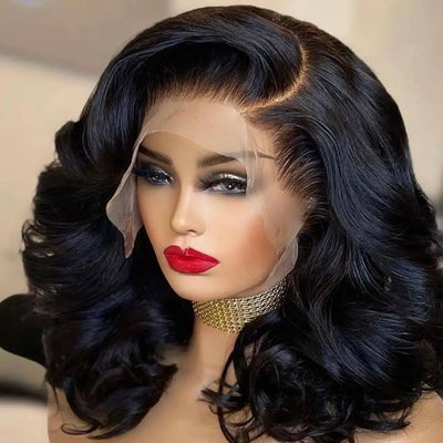 Short Bob Wig Human Hair 13x4 Lace Front Wig Body Wave Brazilian Remy Short Bob Wigs 200 Density 4x4 Lace Closure Body Wave Wigs - MAGUSTA BEAUTY