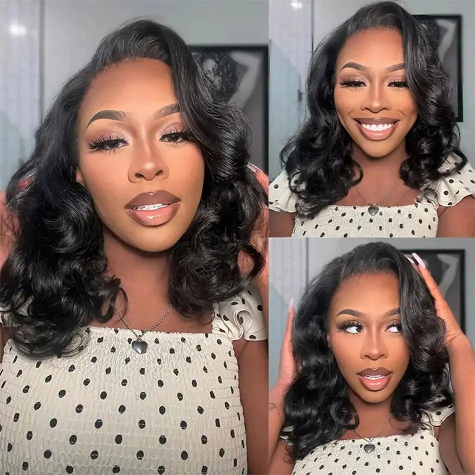 Short Bob Wig Human Hair 13x4 Lace Front Wig Body Wave Brazilian Remy Short Bob Wigs 200 Density 4x4 Lace Closure Body Wave Wigs - MAGUSTA BEAUTY