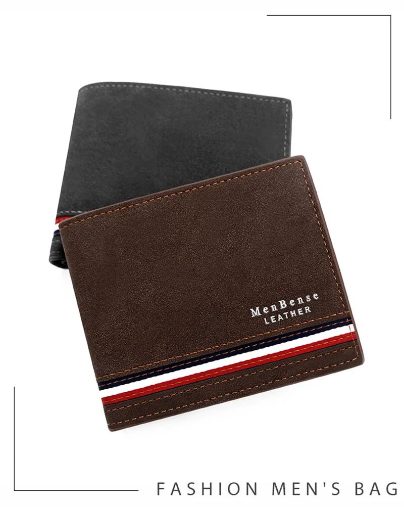 Short Men Wallets Zipper Coin Pocket Slim Card Holder Name Engraved Luxury Male Purses High Quality PU Leather Men's Wallet - MAGUSTA BEAUTY