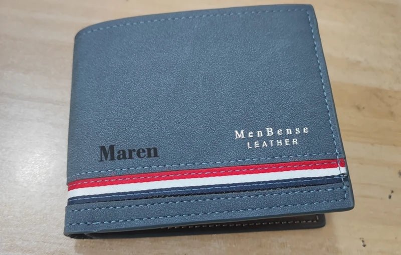 Short Men Wallets Zipper Coin Pocket Slim Card Holder Name Engraved Luxury Male Purses High Quality PU Leather Men's Wallet - MAGUSTA BEAUTY