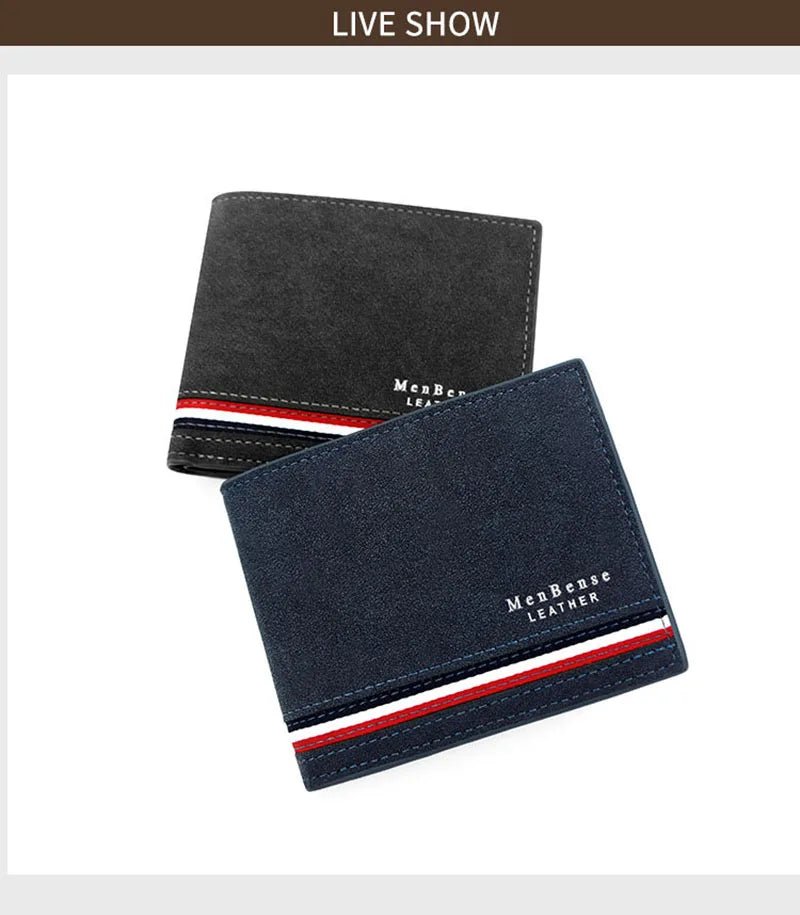 Short Men Wallets Zipper Coin Pocket Slim Card Holder Name Engraved Luxury Male Purses High Quality PU Leather Men's Wallet - MAGUSTA BEAUTY