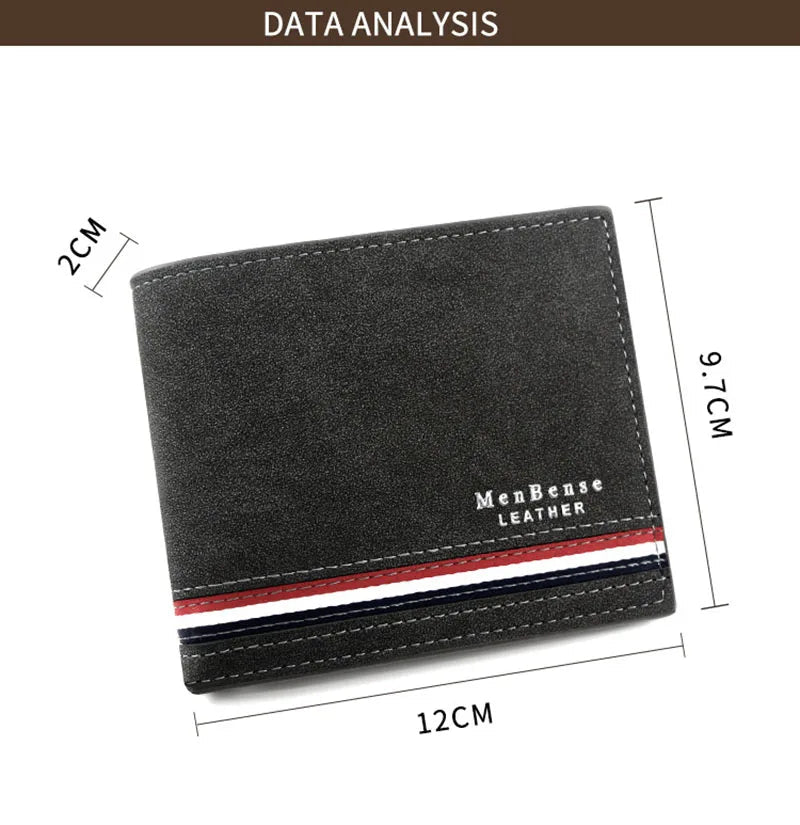 Short Men Wallets Zipper Coin Pocket Slim Card Holder Name Engraved Luxury Male Purses High Quality PU Leather Men's Wallet - MAGUSTA BEAUTY