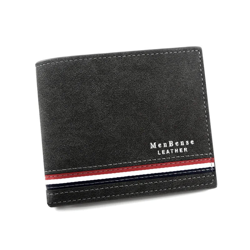 Short Men Wallets Zipper Coin Pocket Slim Card Holder Name Engraved Luxury Male Purses High Quality PU Leather Men's Wallet - MAGUSTA BEAUTY