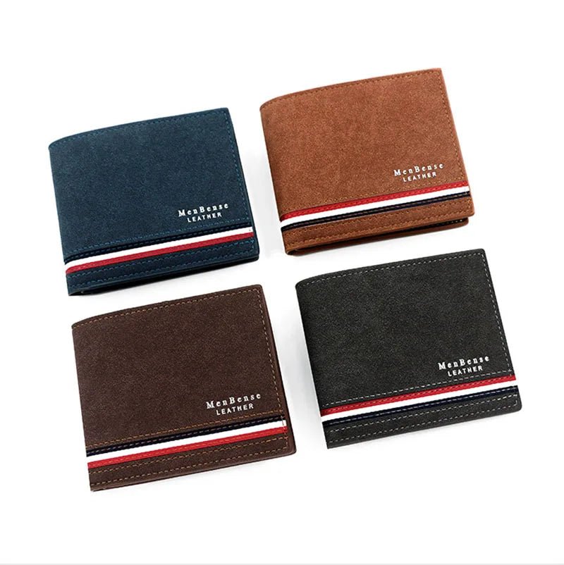Short Men Wallets Zipper Coin Pocket Slim Card Holder Name Engraved Luxury Male Purses High Quality PU Leather Men's Wallet - MAGUSTA BEAUTY