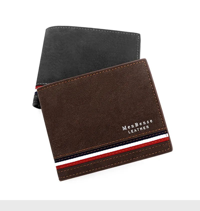 Short Men Wallets Zipper Coin Pocket Slim Card Holder Name Engraved Luxury Male Purses High Quality PU Leather Men's Wallet - MAGUSTA BEAUTY