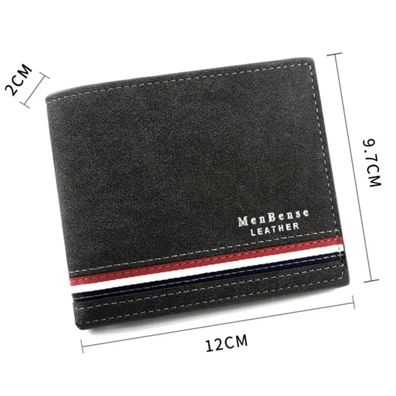 Short Men Wallets Zipper Coin Pocket Slim Card Holder Name Engraved Luxury Male Purses High Quality PU Leather Men's Wallet - MAGUSTA BEAUTY