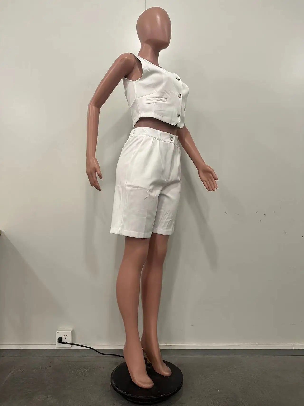 Shorts Pant Set Women Two Piece Sets V Neck Sleeveless Vests Tops Short Pants High Waist Y2k Streetwear Casual Solid 2026 - MAGUSTA BEAUTY