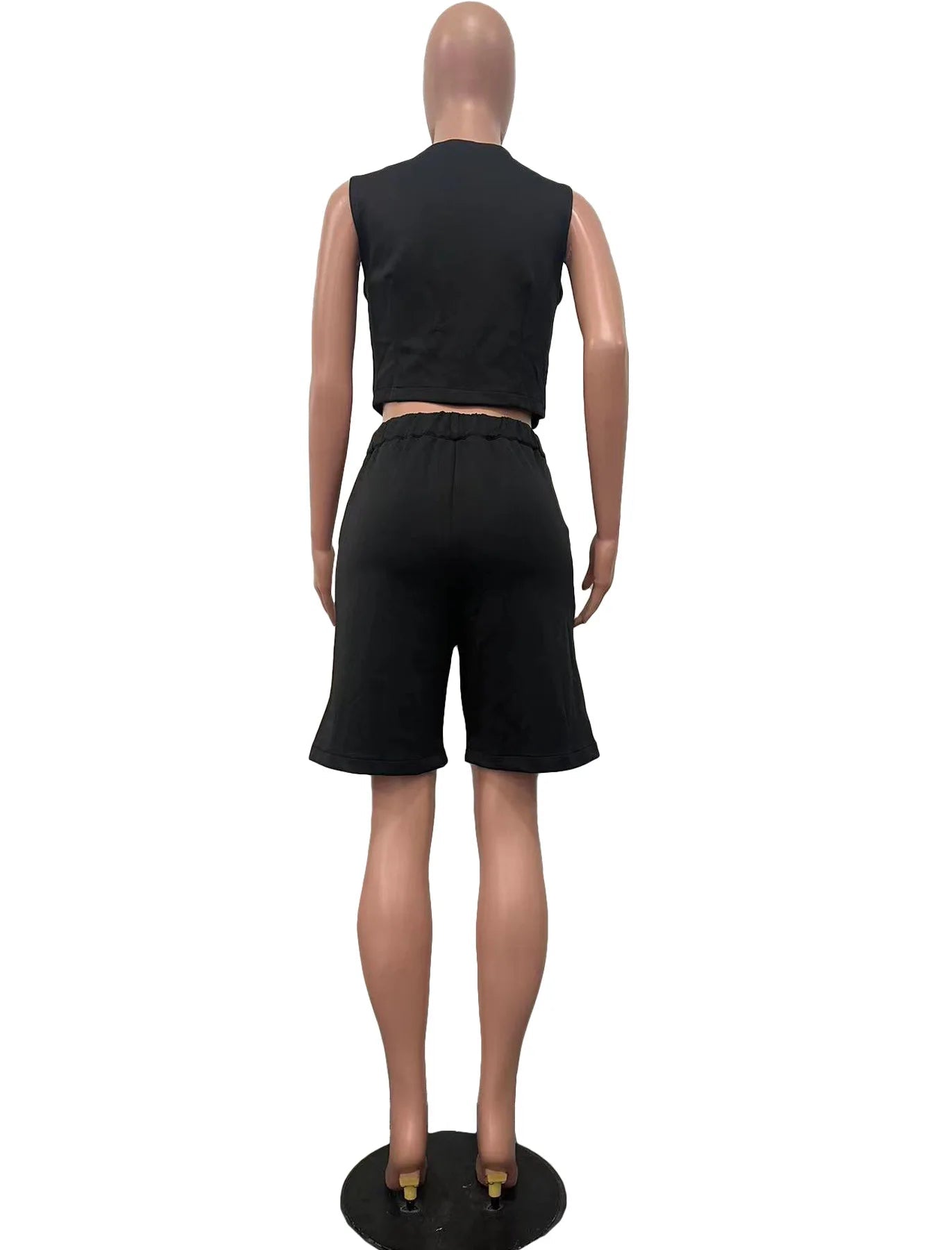 Shorts Pant Set Women Two Piece Sets V Neck Sleeveless Vests Tops Short Pants High Waist Y2k Streetwear Casual Solid 2026 - MAGUSTA BEAUTY