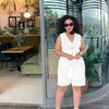 Shorts Pant Set Women Two Piece Sets V Neck Sleeveless Vests Tops Short Pants High Waist Y2k Streetwear Casual Solid 2026 - MAGUSTA BEAUTY