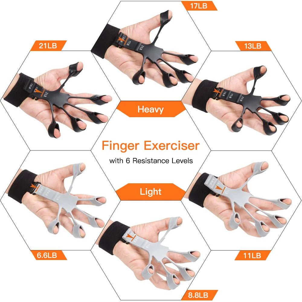 Silicone Grip Training and Exercise Finger Exercise Stretcher Hand Strengthener Arthritis Grip Trainer Hand Brush Expander Grips - MAGUSTA BEAUTY