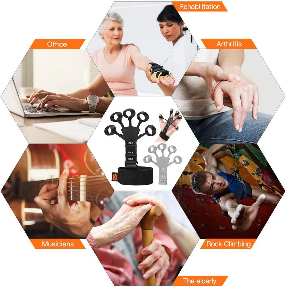 Silicone Grip Training and Exercise Finger Exercise Stretcher Hand Strengthener Arthritis Grip Trainer Hand Brush Expander Grips - MAGUSTA BEAUTY