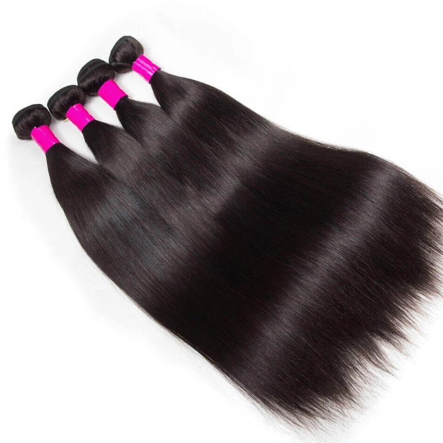 Silky Straight Bundles Human Hair Remy Brazilian Hair Extensions 1/3/4 PCS Natural Black Hair Weave Bundles 14 - 30 Inches - MAGUSTA BEAUTY