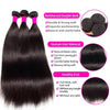 Silky Straight Bundles Human Hair Remy Brazilian Hair Extensions 1/3/4 PCS Natural Black Hair Weave Bundles 14 - 30 Inches - MAGUSTA BEAUTY