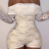 Sisterlinda Autumn Release Junior Short Sexy High Street Jumpsuits M24Q62420Girl Knit Lace White Slim Backless Fashion Jumpsuits - MAGUSTA BEAUTY