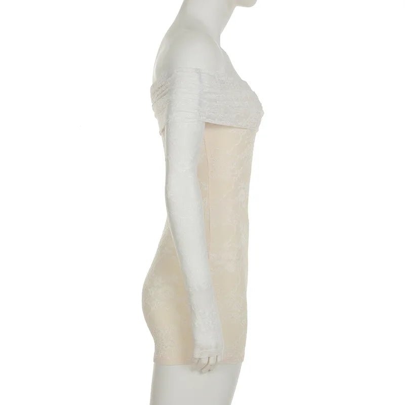 Sisterlinda Autumn Release Junior Short Sexy High Street Jumpsuits M24Q62420Girl Knit Lace White Slim Backless Fashion Jumpsuits - MAGUSTA BEAUTY