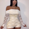 Sisterlinda Autumn Release Junior Short Sexy High Street Jumpsuits M24Q62420Girl Knit Lace White Slim Backless Fashion Jumpsuits - MAGUSTA BEAUTY